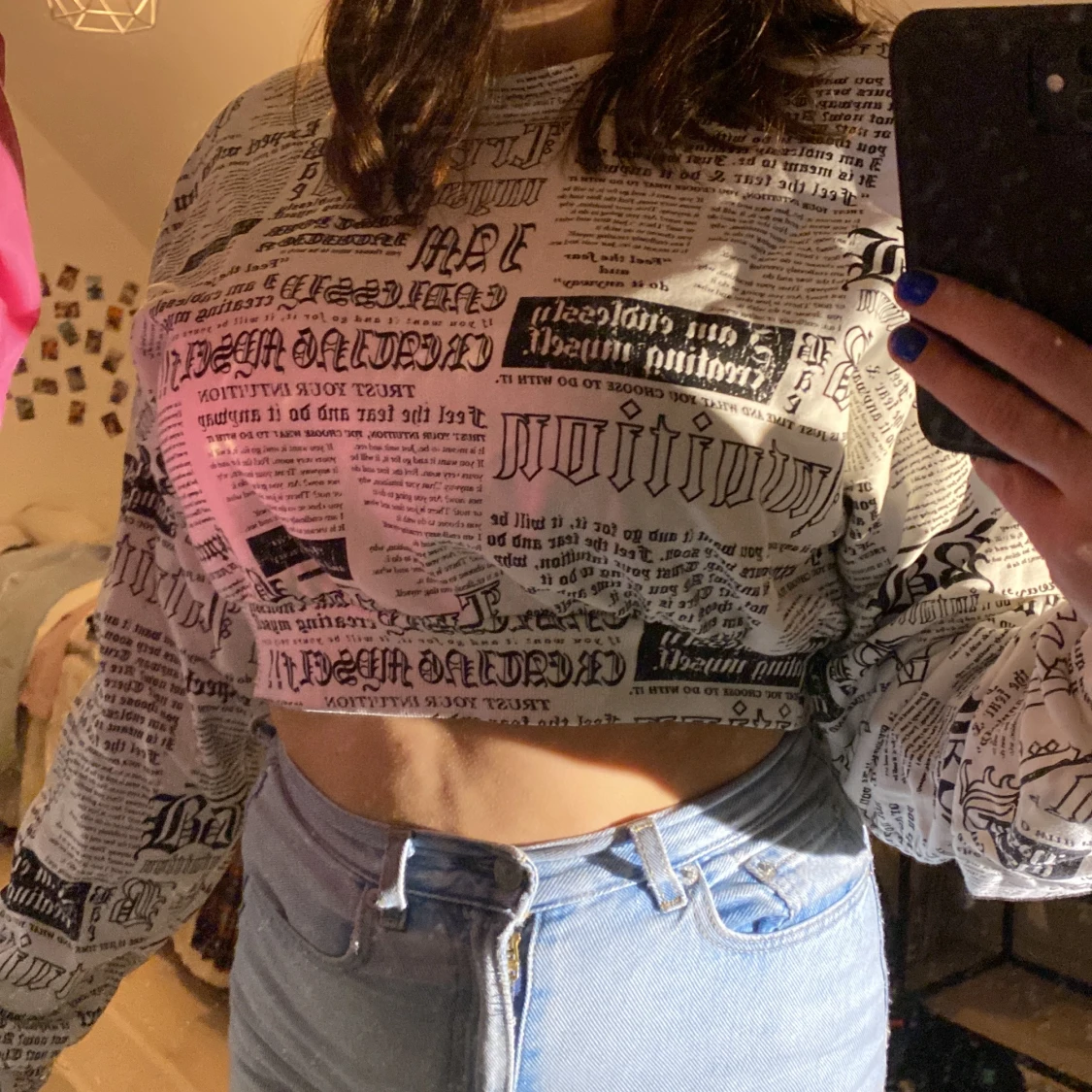 Sweatshirt med tryck - 90