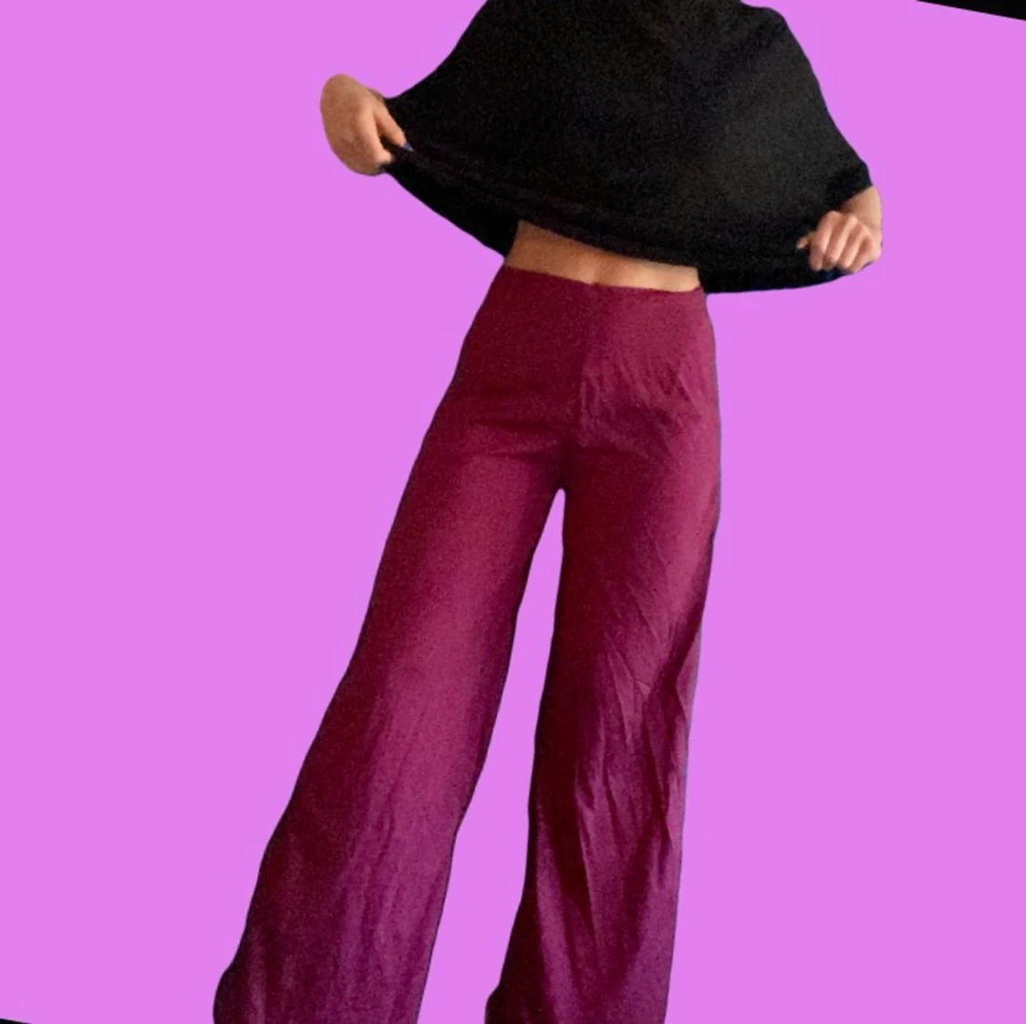 Lila vida byxor Svart polo - 91