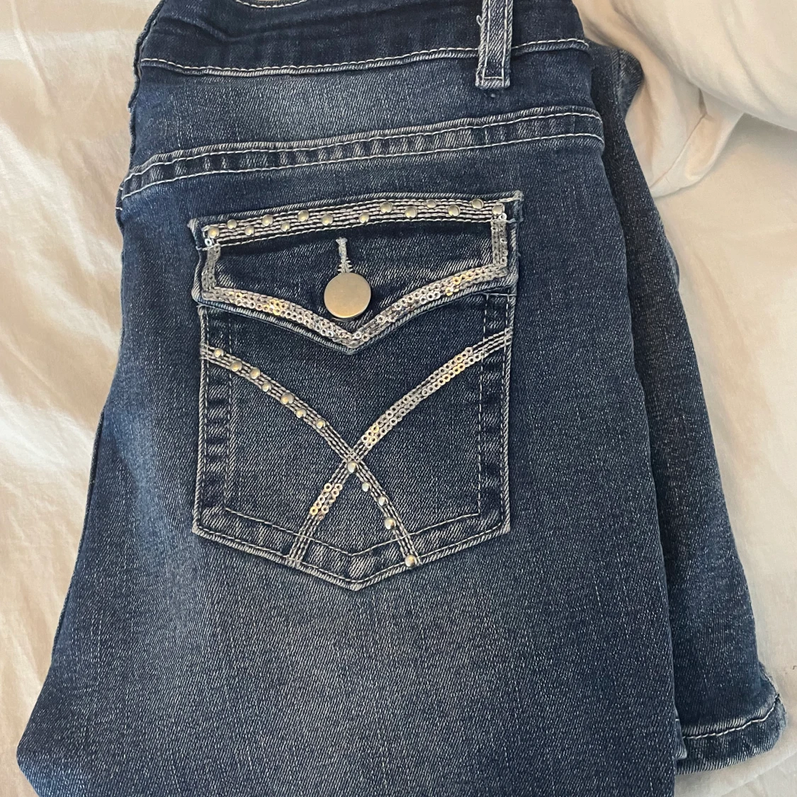 Låg midjade, Bootcut med diamanter - 90