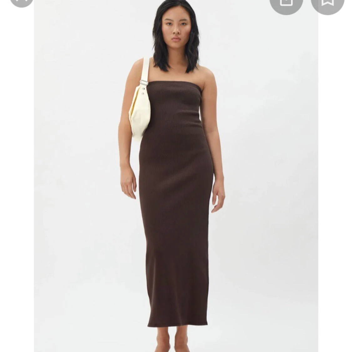 Brun tubtop klänning