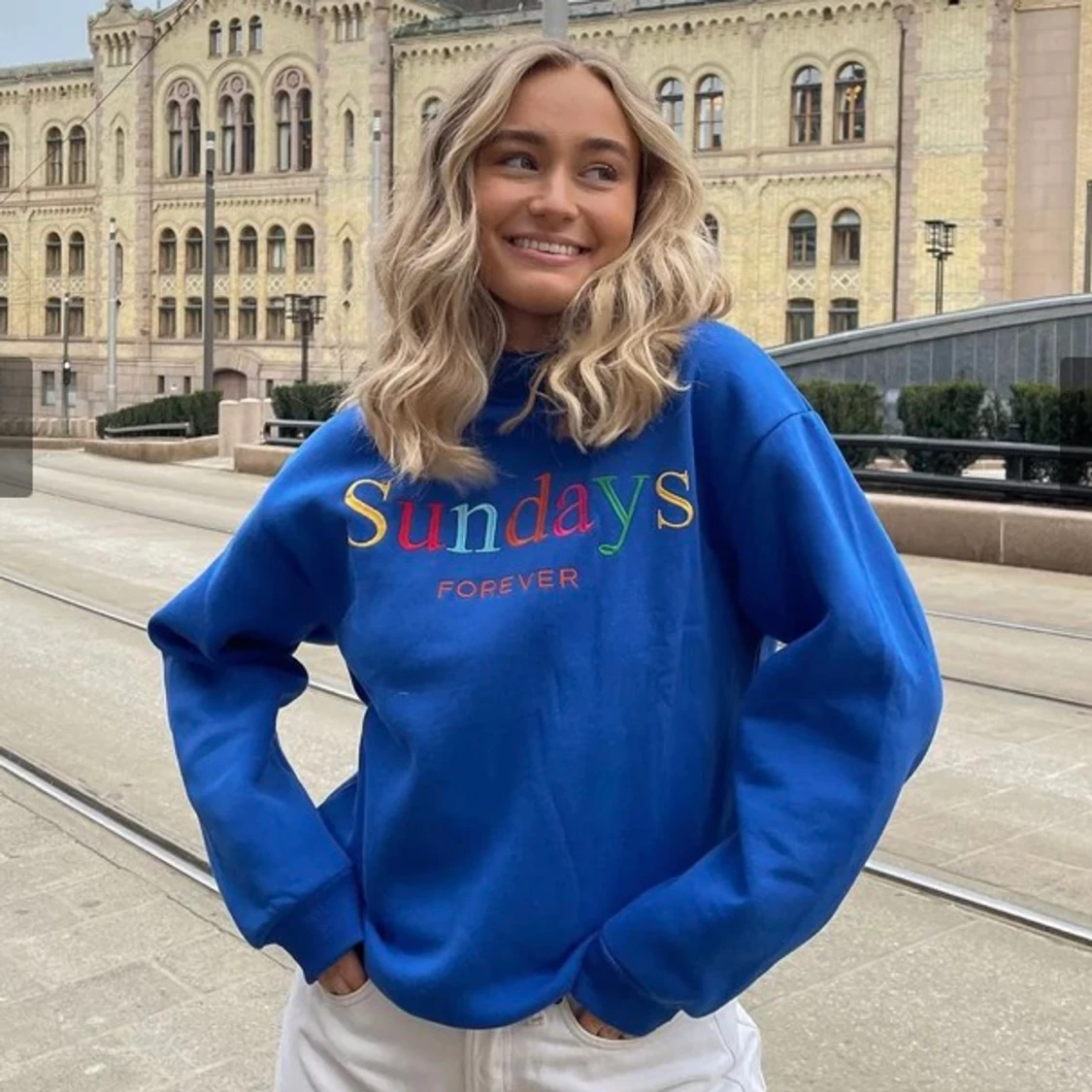 Blå sweatshirt  - 90