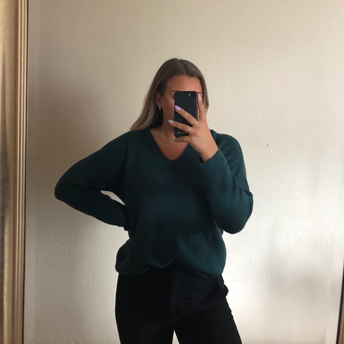 Gosig stickad tröja 💚💚 - 90