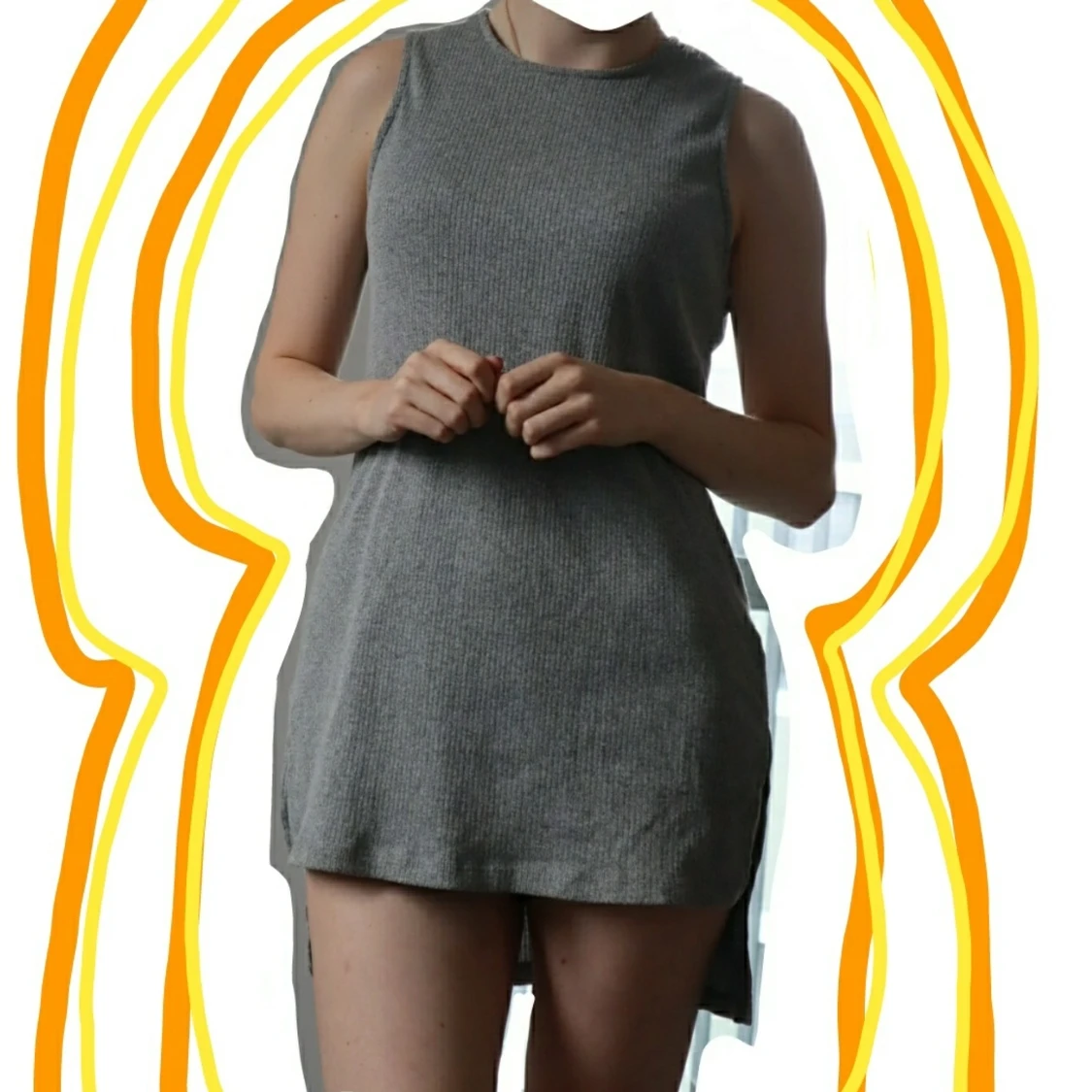 Grå bomullsklänning