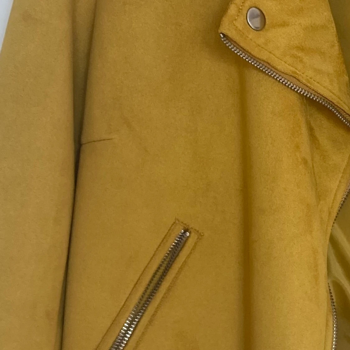 Yellow/ochre eco-suede jacket L  - 91