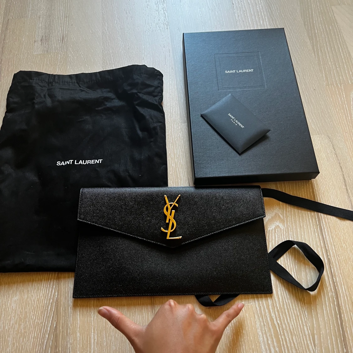 YSL uptown leather clutch bag  - 90