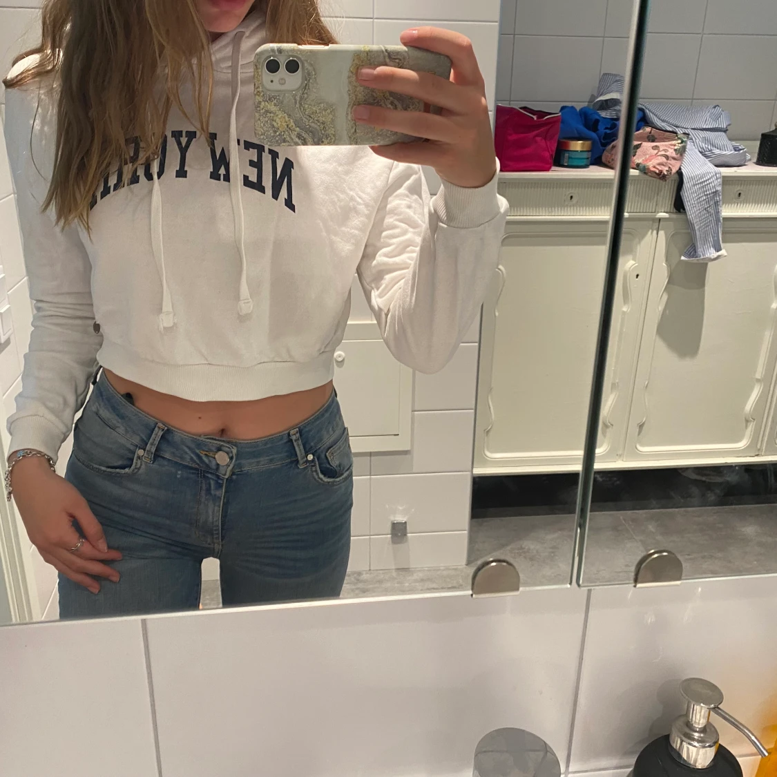 Croppad hoodie strl S/M