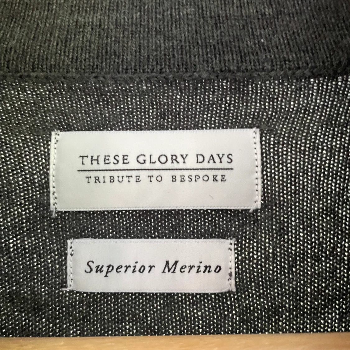 Grön half zip i merinoull  - 91