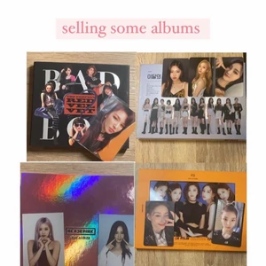 Kpop album - Hej jag säljer dessa album allt tillkommer som om det vore nyöppnat, itzy albumet har en chaeryeong postcard  ! Smsa för fler bilder, Snälla var SÄKER att du vill köpa om du ska kontakta mig <3 Blackpink:250kr Loona: 250kr  Itzy : SÅLD  Red velvet : SÅLD 