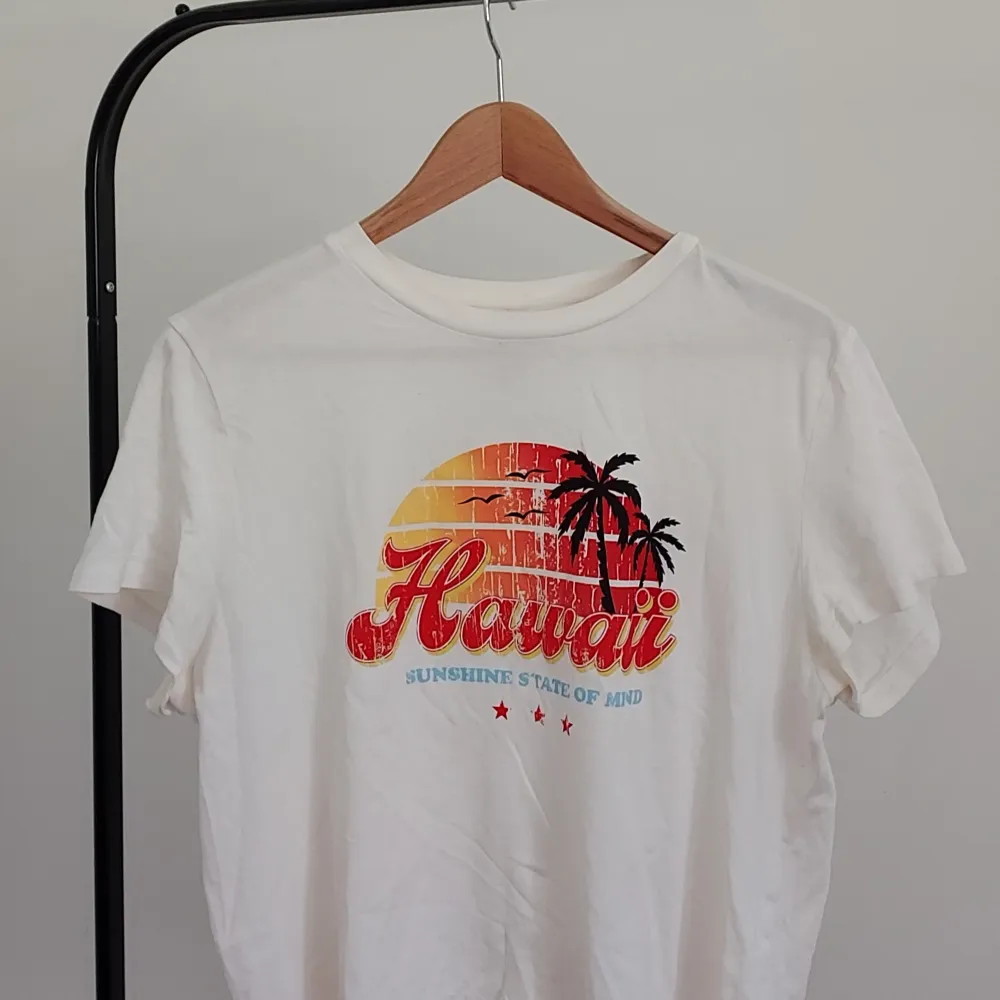 Säljer dessa 2 tröjor då dem bara hänger i garderoben. Båda är från H&M med motiv av Hawaii och Guns n' roses. Säljer båda för 50kr + frakt som köparen står för 💕. T-shirts.