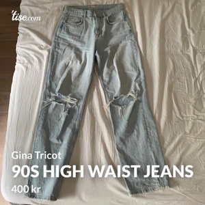 Gina tricot 90s high waist jeans stl 38 - Gina tricot 90s high waist jeans i storlek 38. Dem är endast använda Max 2 gånger så de är i väldigt fint skick. Skulle de va något du undrar över hör gärna av dig😊