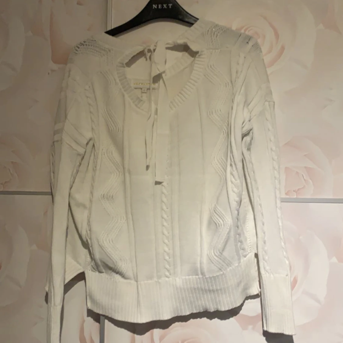 Vit långärmad tröja  - 90