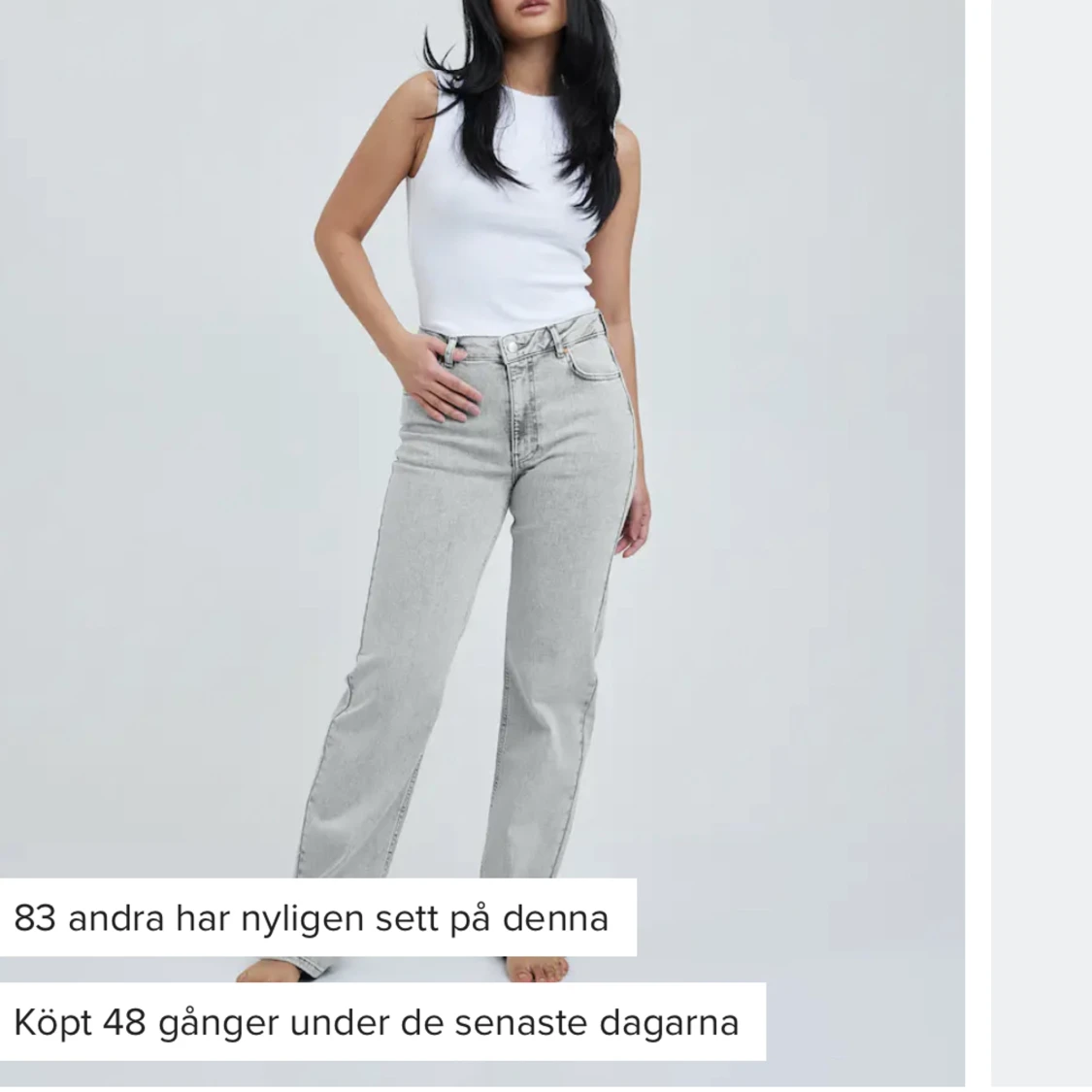 Bikbok grå midwaist jeans