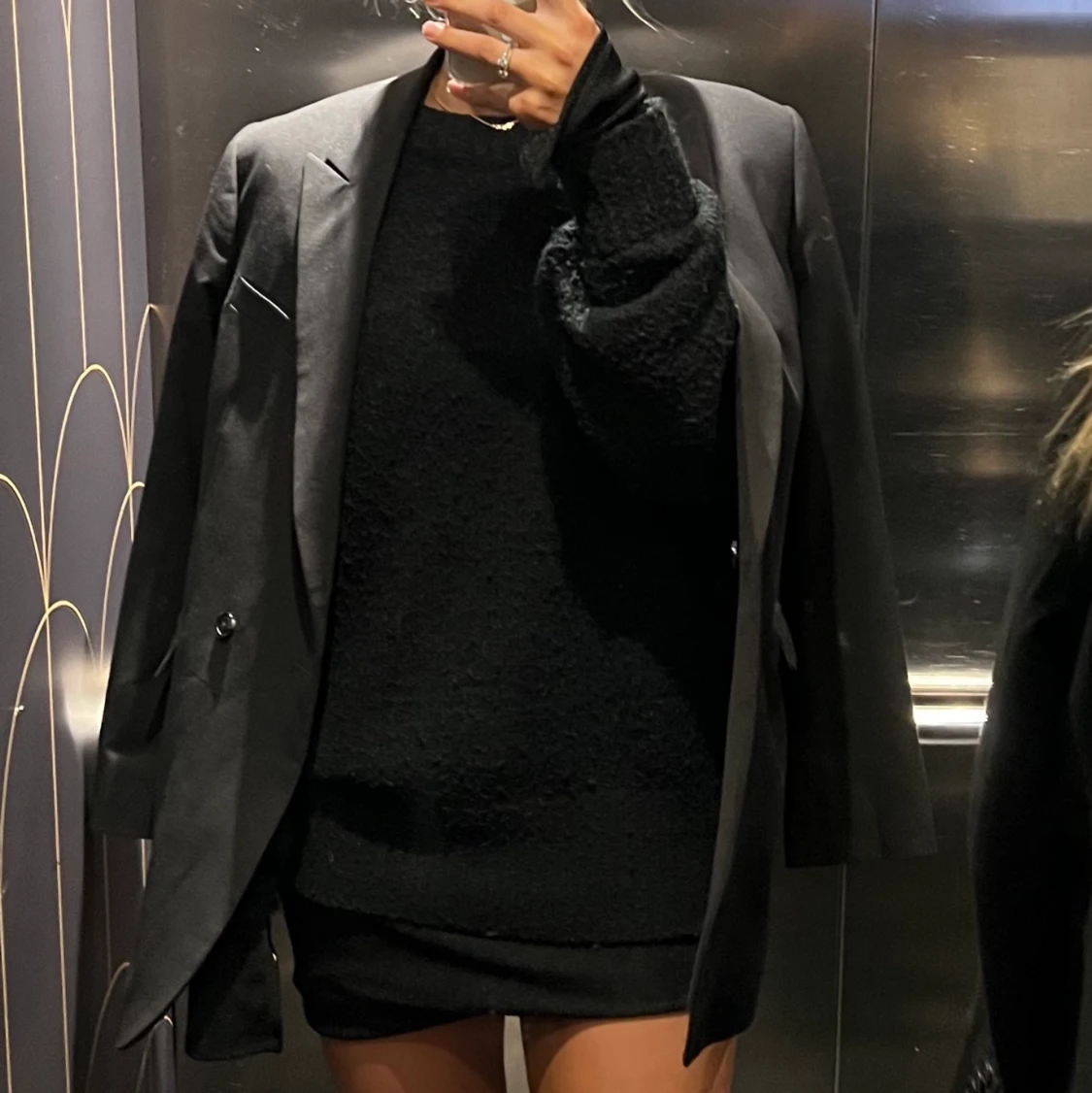 Svart oversized kavaj - 90