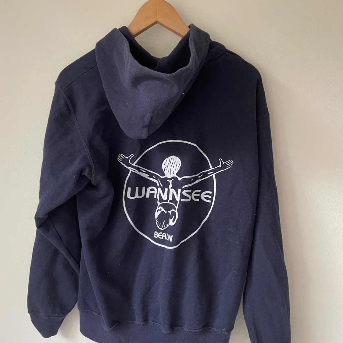 Blå zip-up hoodie - 90