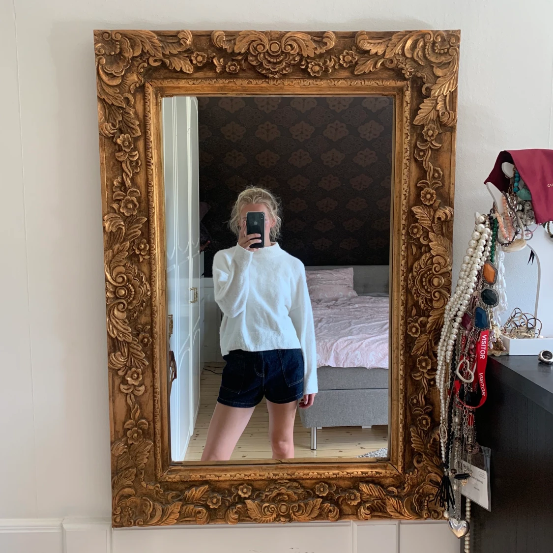 vit stickad tröja hm 