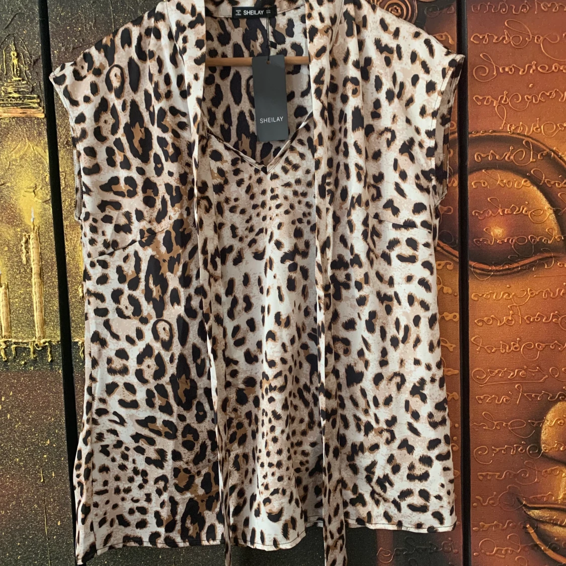 Leopard topp strl L