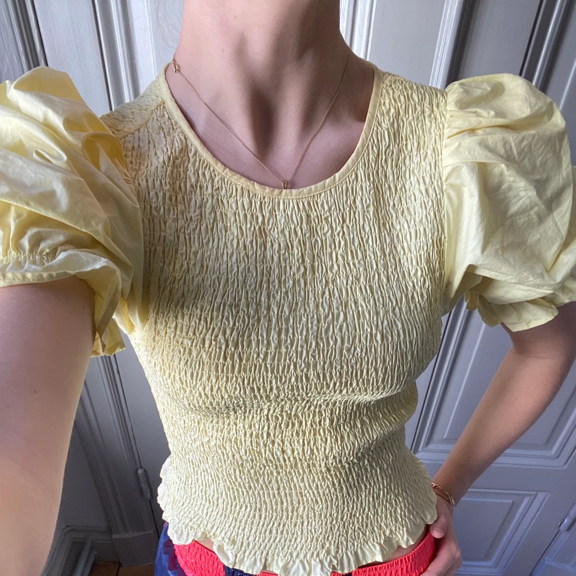 räfflad gul blus  - 90
