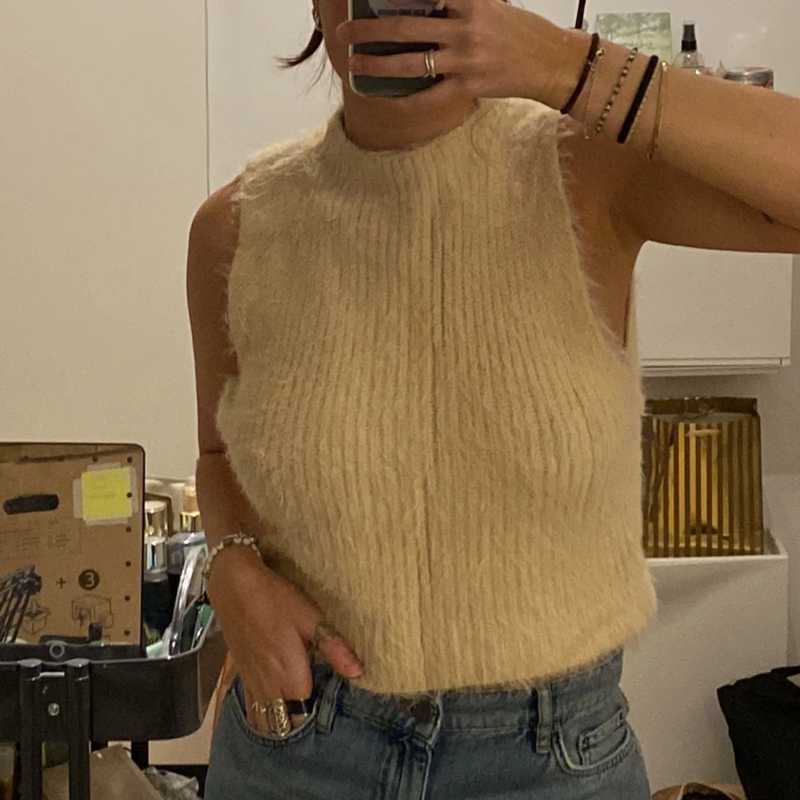 Fluffig topp strl. L!