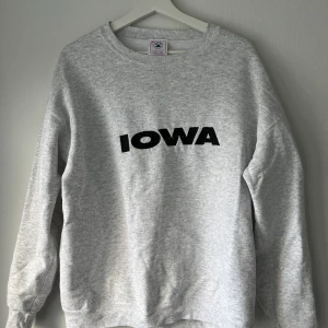 Vintage grå sweatshirt - En grå vintage tröja med svart tryck på. Det är ett litet hål på ryggen men det är inte något vidare synligt. Storlek XL för kvinnor, passar M för herrar