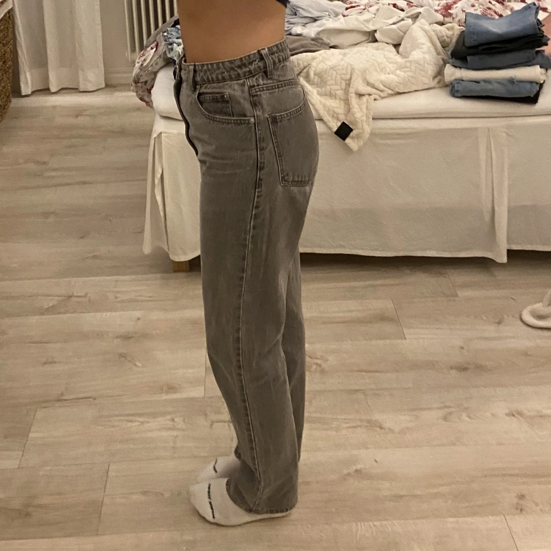 Asos Jeans högmidjade Brun/Grå - 90