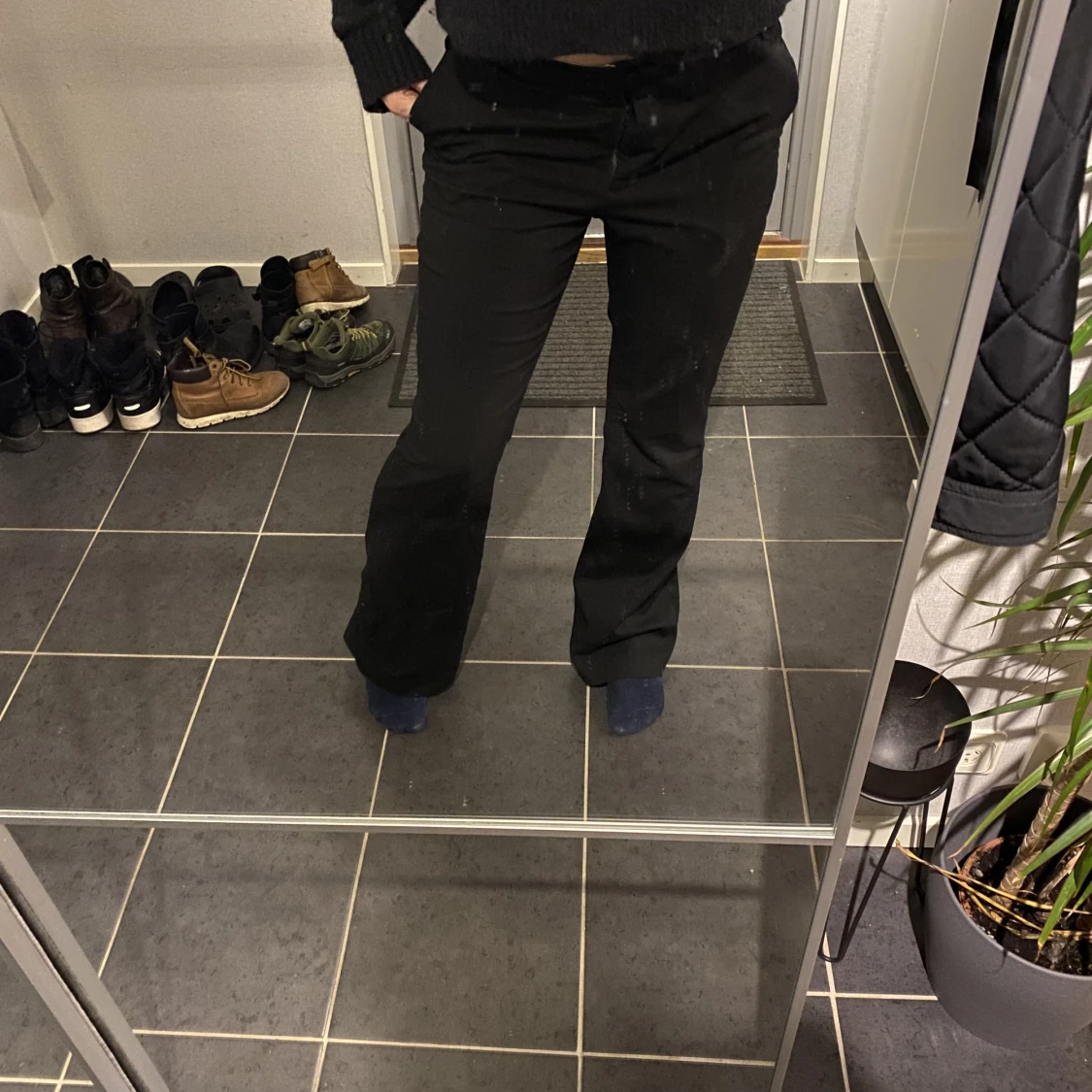 Låg midjade kostymbyxor i bootcut - 91