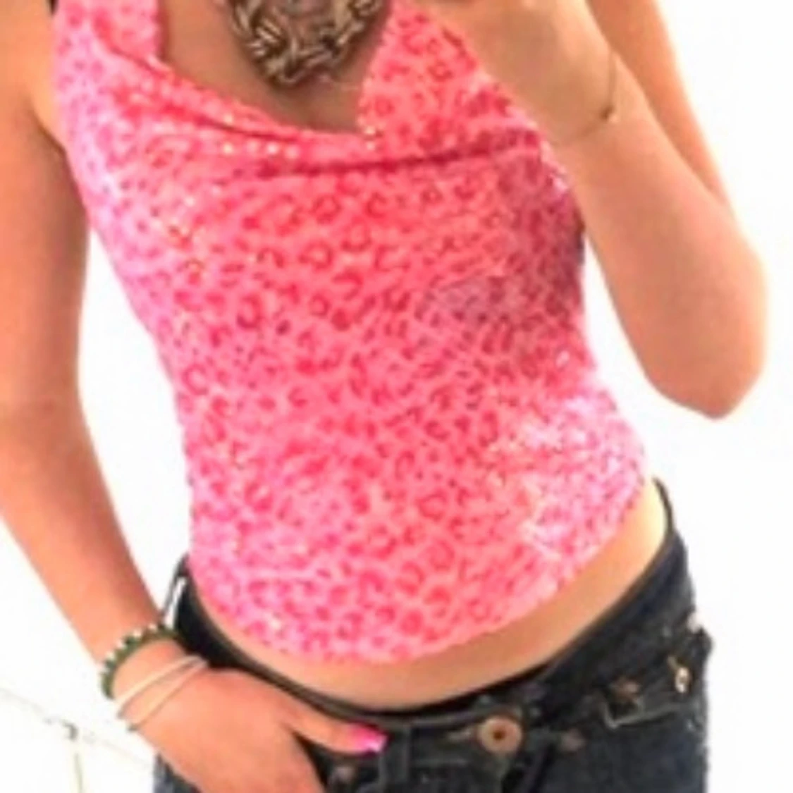 Rosaglittrig topp - 91