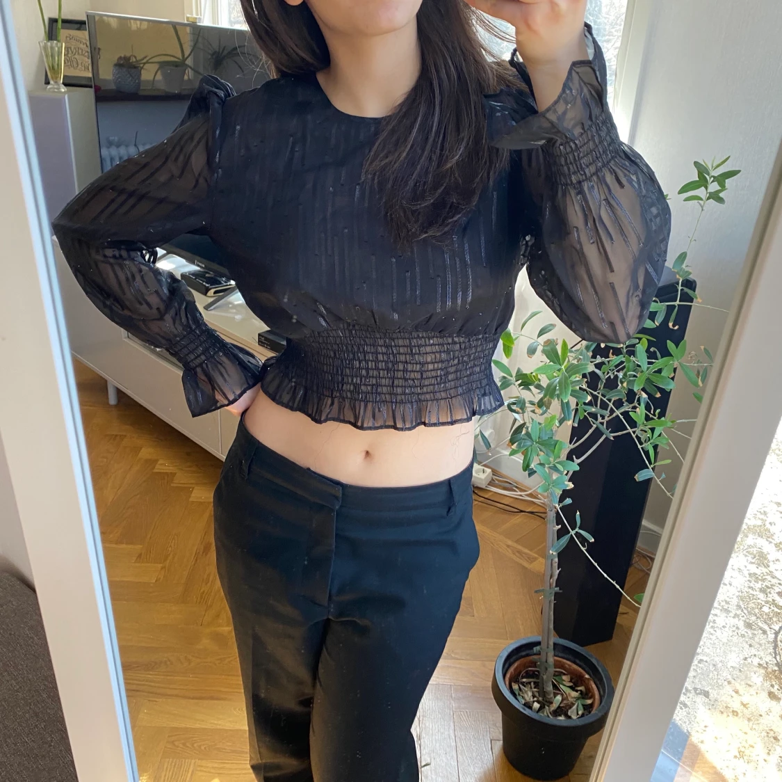 Genomskinlig fest topp  - 90