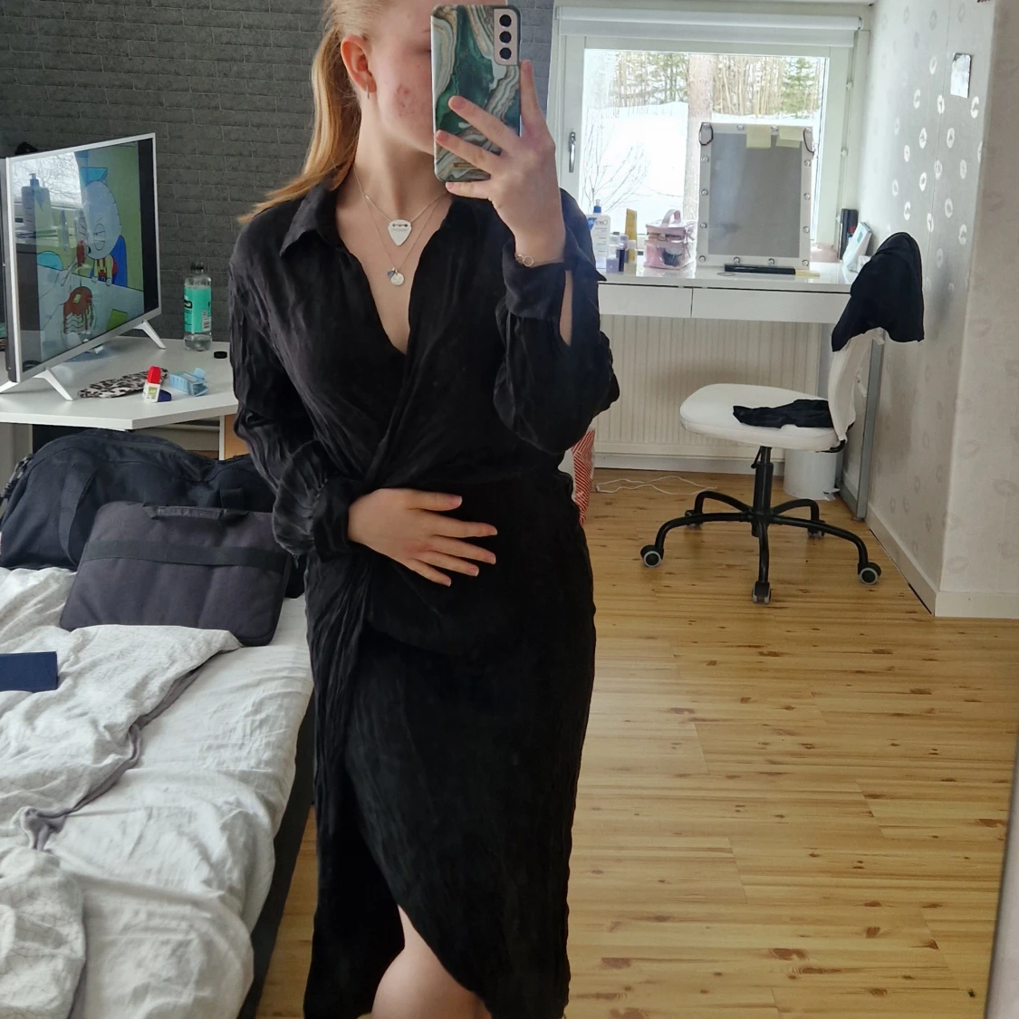 Svart midi klänning - 90