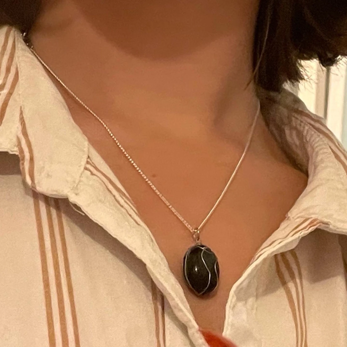 Halsband med svart onyx