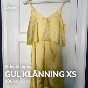 Somrig klänning - Jättefin somrig klänning i gult, strl 34.