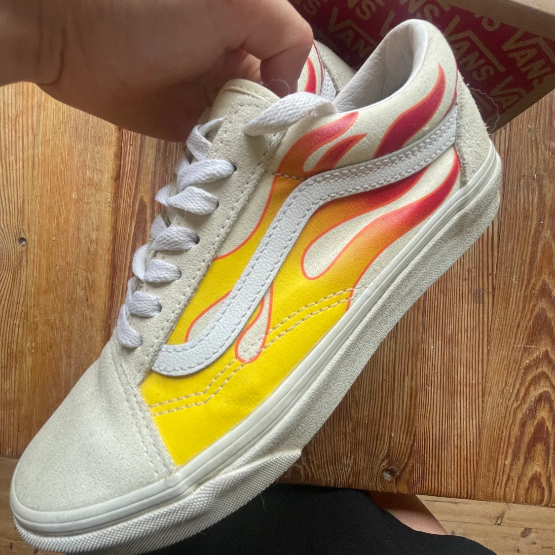 Old Skool Vans med flames - 90