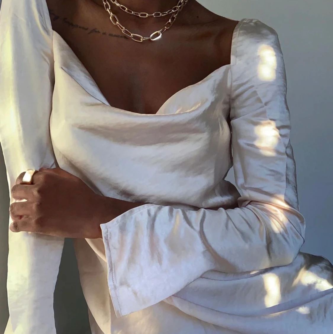 Champagne färgad klänning - 90