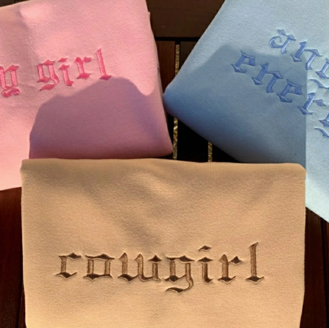 COW GIRL BRODERI SWEATSHIRT( ROSA) - 90