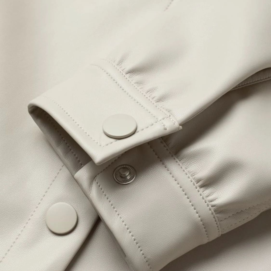 Skjortjacka i lädermaterial  - 90