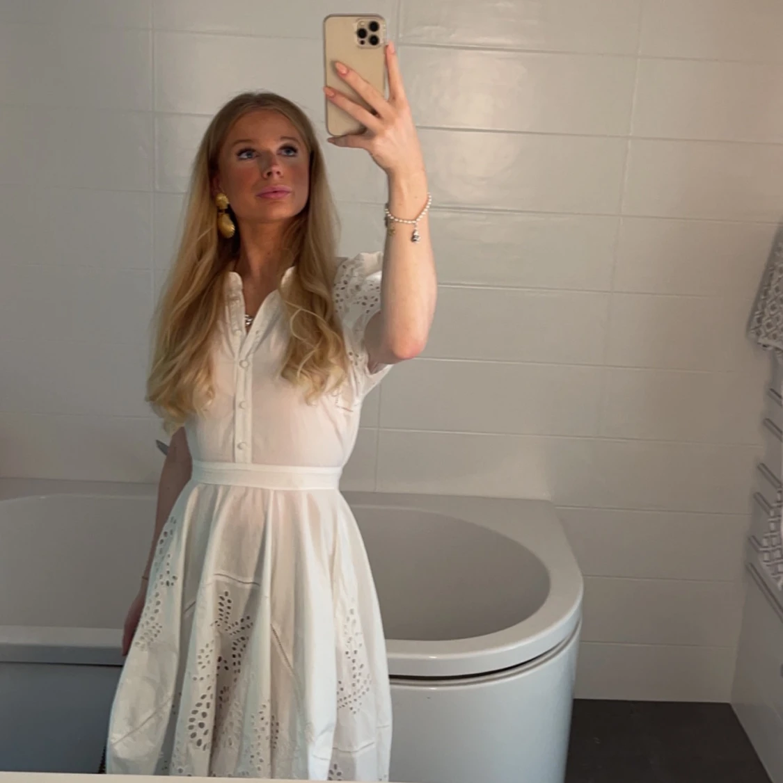 Vit poplinklänning limited edition - 90