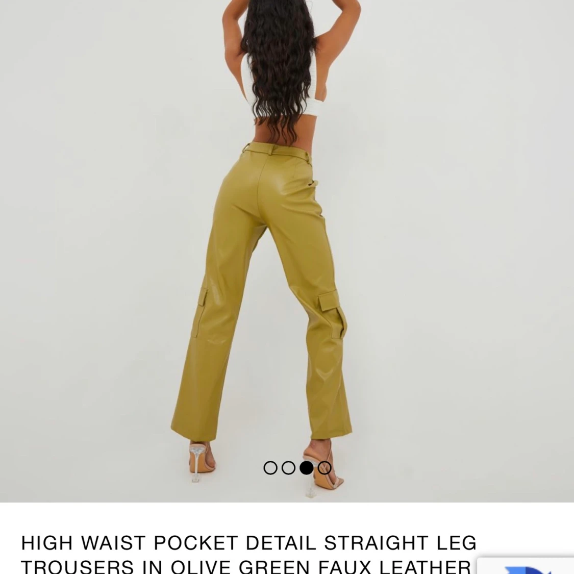 Olive green leather trousers - 91