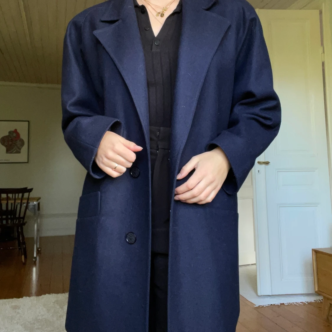 Marinblå kappa - 90