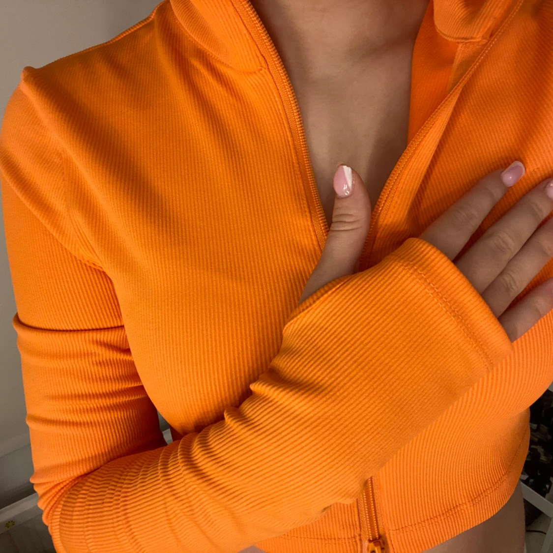 Orange zip up tröja - 91