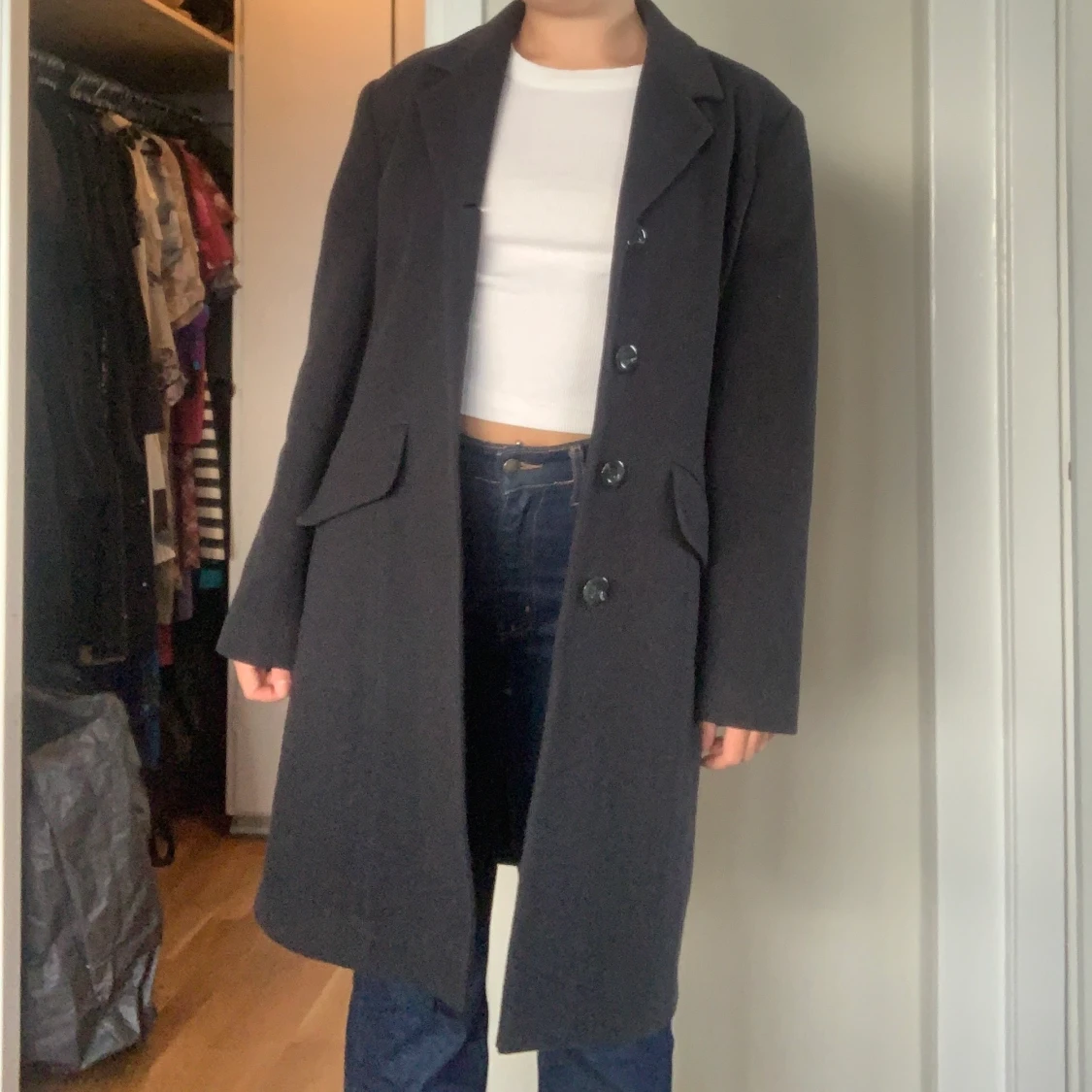 Mörkgrå kappa - 90