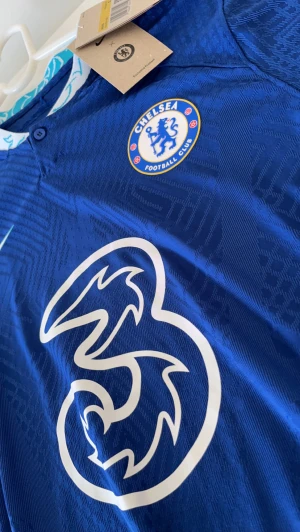 Fotbolls tröja  - Säljer en Chelsea fotbolls tröja player version helt ny med Enzo Fernandez nummer fem på ryggen. Jag står för frakt 