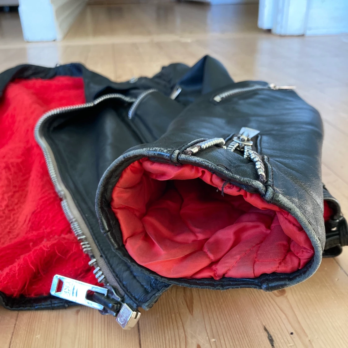 Skinnjacka biker strlk S/M - 90