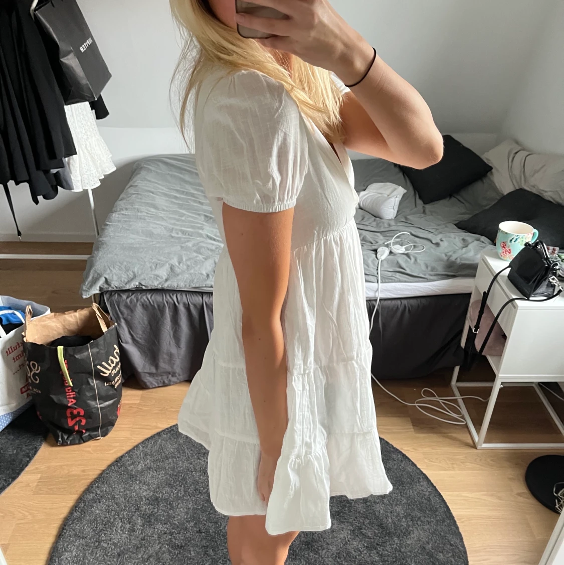 vit klänning shein - 91