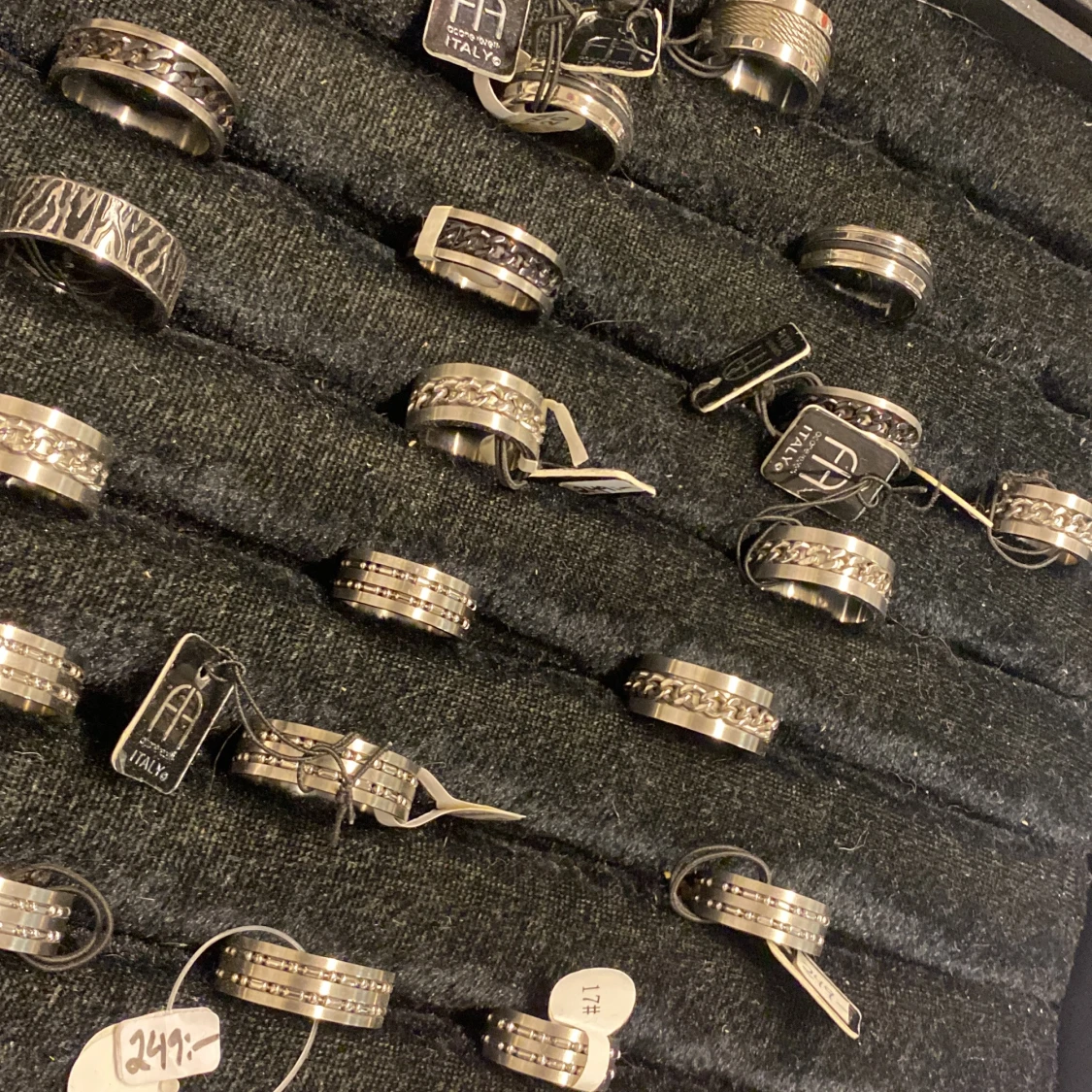 Ringar i rostfritt stål (snurrar) - 90