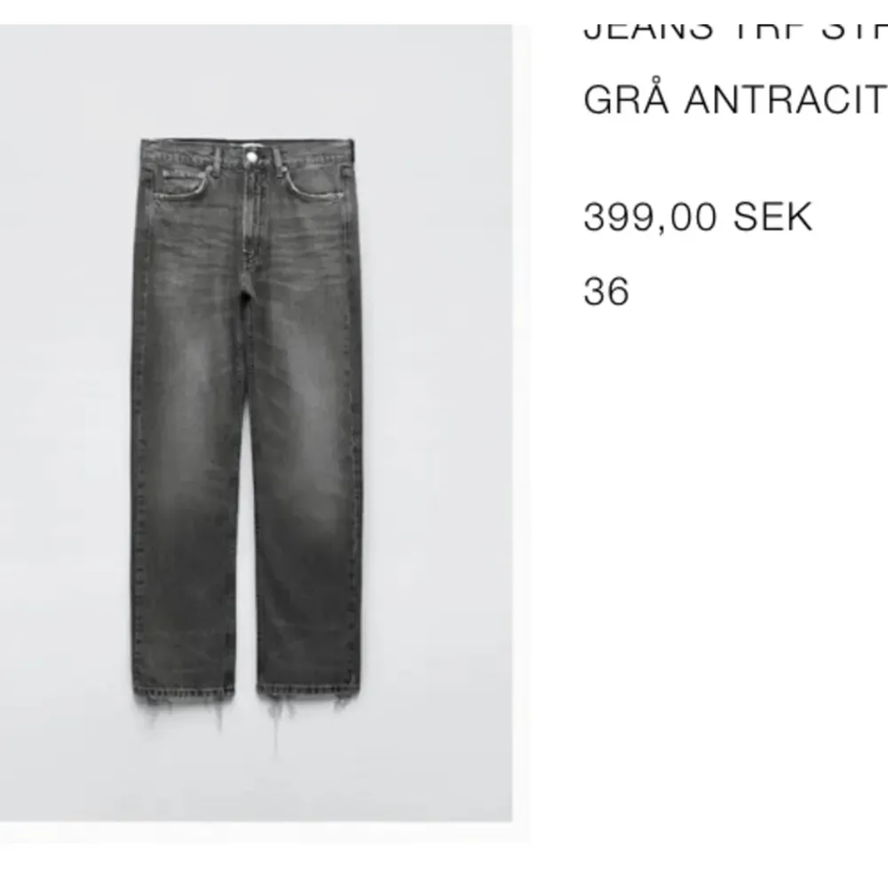 Grå jeans från Zara. Använda väldigt sparsamt, mycket bra skick. Jeans & Byxor.
