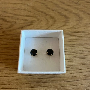 Örhängen  - Carolina swedblom örhängen, svarta med guld detaljer 