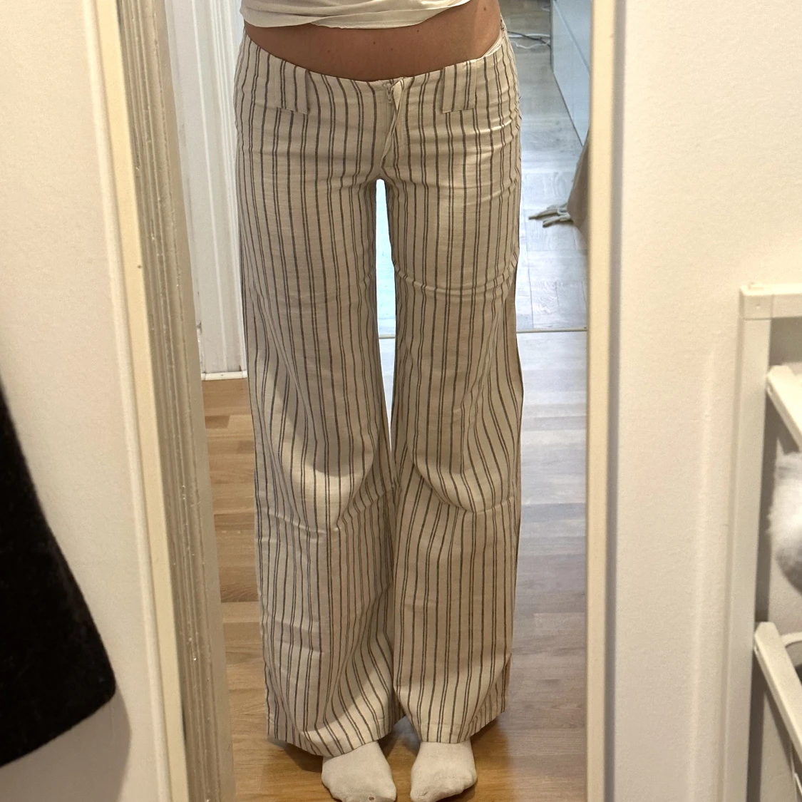 Lågmidjade linnebyxor