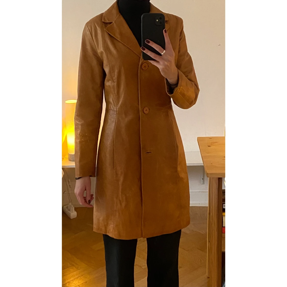 Italiensk brun skinnjacka - 91