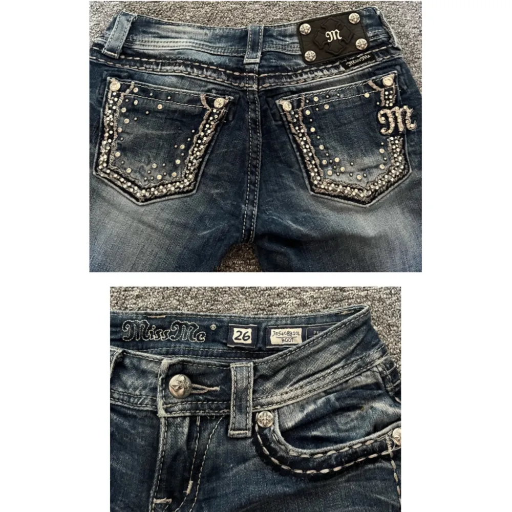 Snygga Lågmidjade miss me jeans. Bootcut modell med assnygga bakfickor ❤️skriv privat för måtten . Jeans & Byxor.