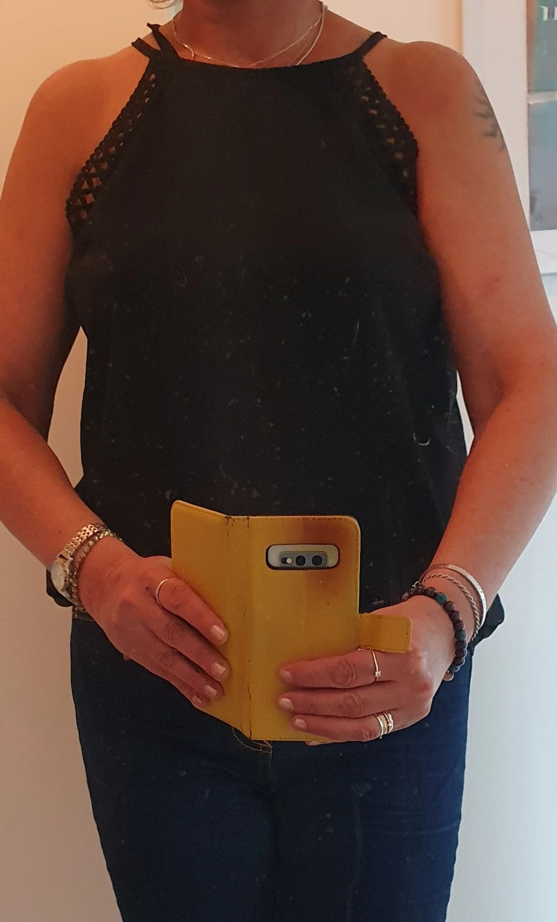 Svart linne strl M-L