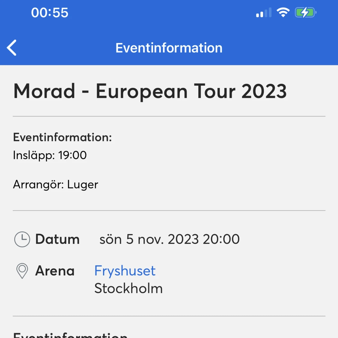 Morad biljett Stockholm